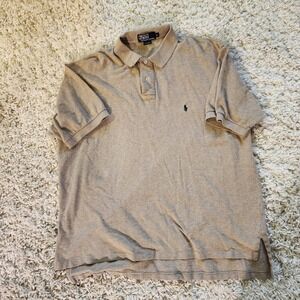 Polo by Ralph Lauren Mens XL Tan‎ Short Sleeve Polo Shirt Casual